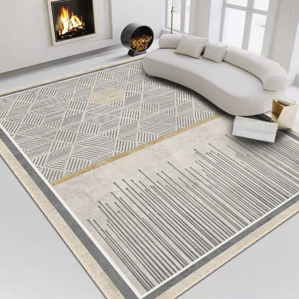 Pet-friendly modern living room rug made with hypoallergenic materials
