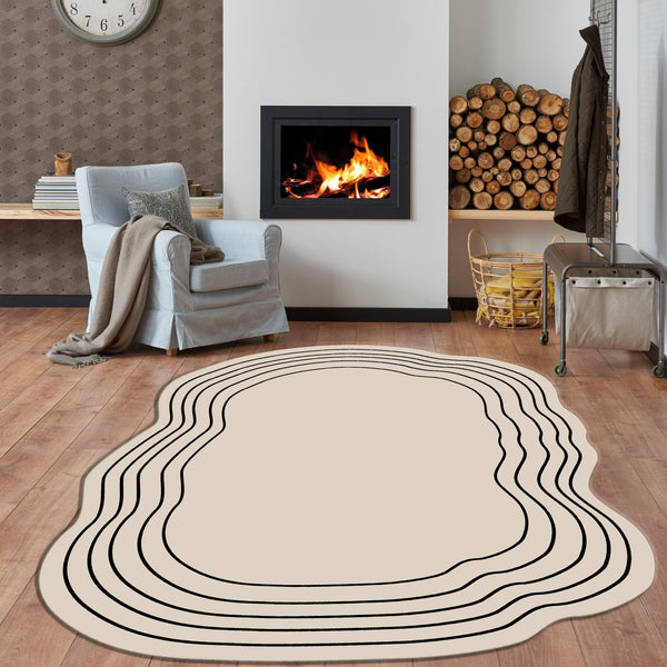 Living room featuring a Modern area rug from