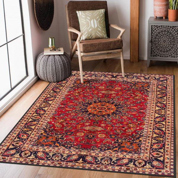 Luxury Oriental Rug elegantly placed under a dining table, enhancing the decor