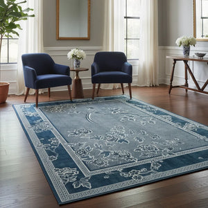 Blue Elegance Washable Rug