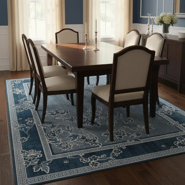 Blue Elegance Washable Rug