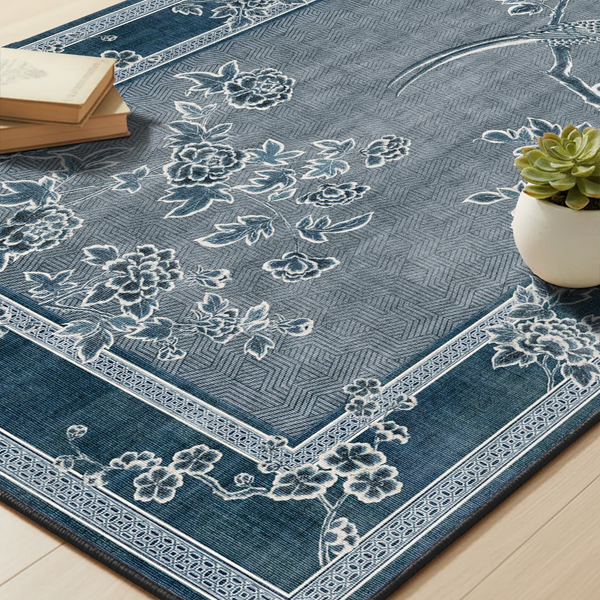 Blue Elegance Washable Rug