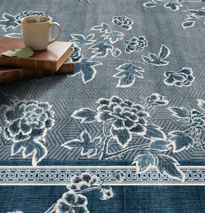 Blue Elegance Washable Rug