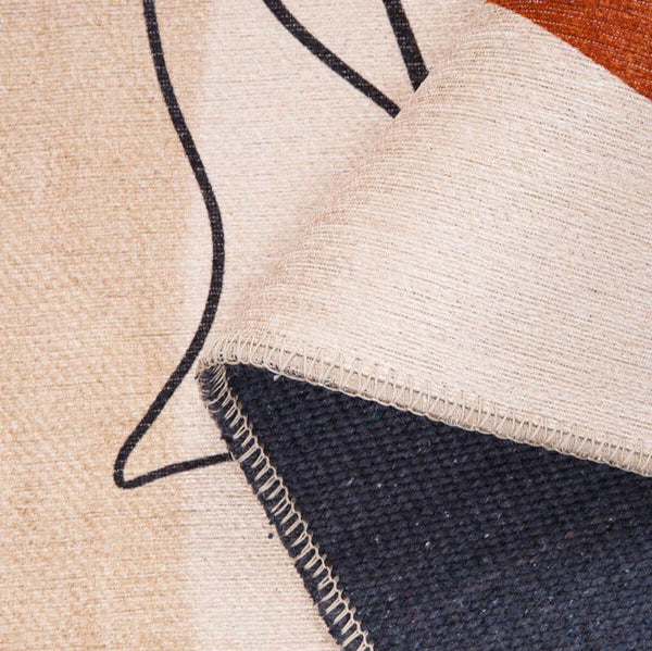 Machine-washable Abstract Harmony Rug, ideal for high-traffic and family-friendly areas.