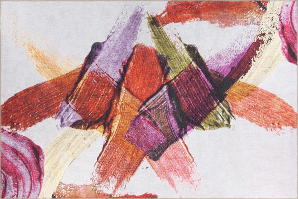 Machine-washable Artistic Splash Rug, hypoallergenic and perfect for family spaces