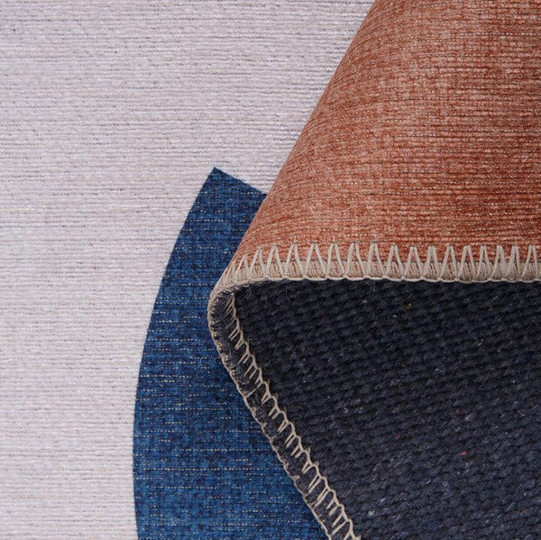 Machine-washable Chic Modern Art Rug, perfect for family-friendly spaces