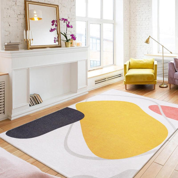 Modern Artistic Flair Rug with vibrant abstract patterns in a contemporary living room