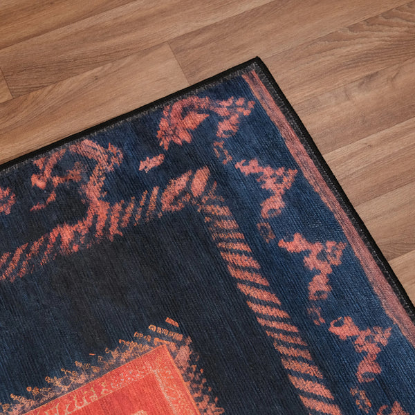 Modern Boho Rug with Artistic Duck Illustration and Traditional Style
