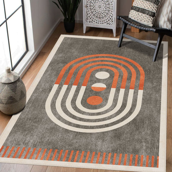 Modern floor rug adding elegance and simplicity to a contemporary living room