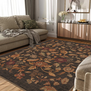 Brown Floral Rug