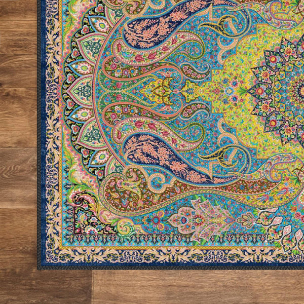 Persian Paisley Rug placed in a bedroom, blending traditional design with luxurious comfort.