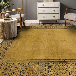 Pet-friendly yellow runner rug crafted for durability in high-traffic areas