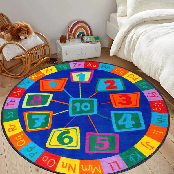 Round Educational Kids Rug- My Store