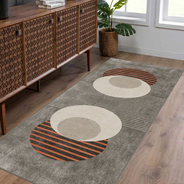 Subtle tones rug adding warmth and sophistication to a minimalist bedroom