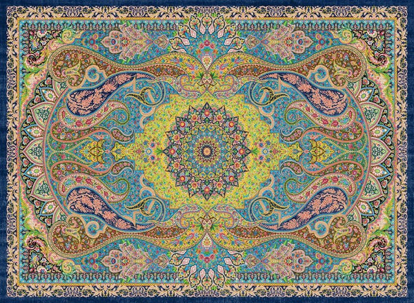 "Top view of the Persian Paisley Rug displaying rich earthy tones and intricate craftsmanship."
