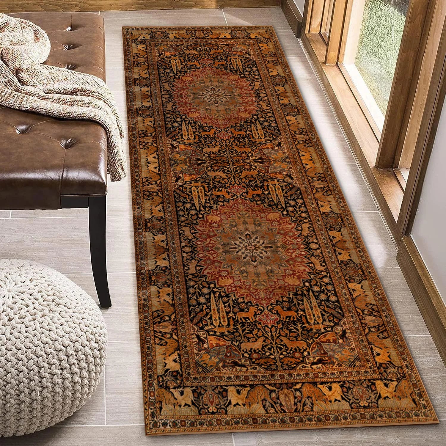 Traditional Hallway Runner – Classic Elegance & Cotton Durability ...