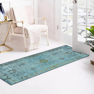 Turquoise Washable Rug