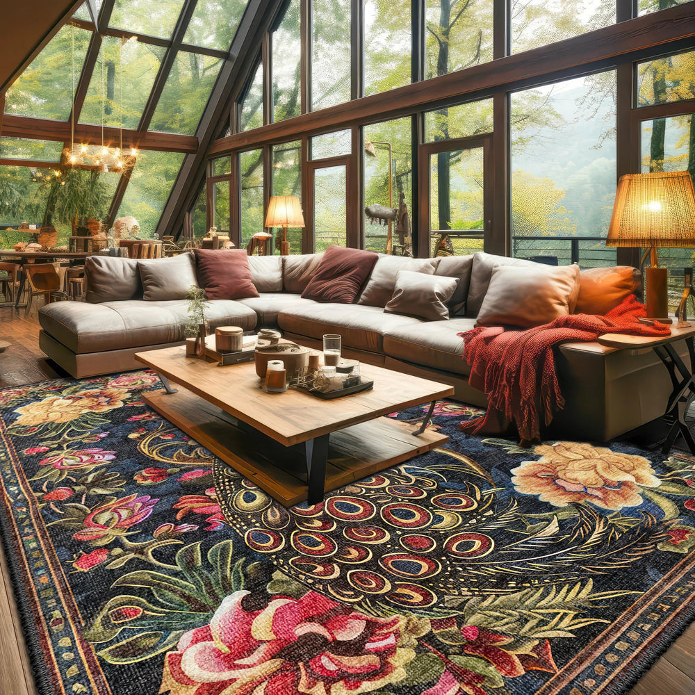 Elegant Peacock Rug