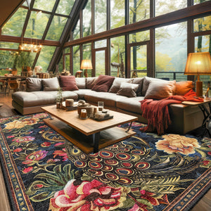 Elegant Peacock Rug