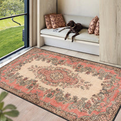 Beige-Pink Medallion Rug