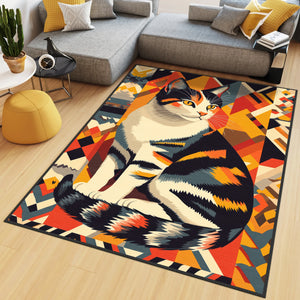 Abstract Cat Rug
