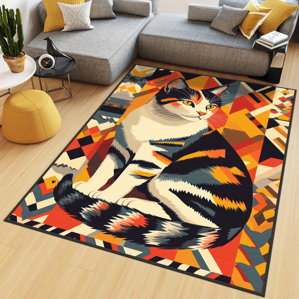 Abstract Cat Rug
